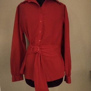 Ladies Red cleo Size Large Blouse